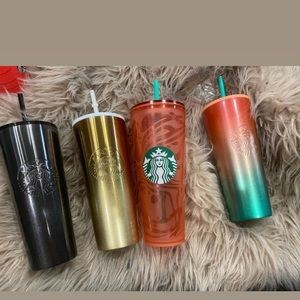 Starbucks tumbler with name decal